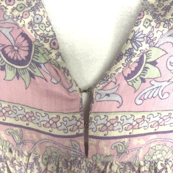 Lucky Brand Pink Floral Print Flutter Sleeve Flowy Babydoll Top Large MSRP $80 - Picture 6 of 12